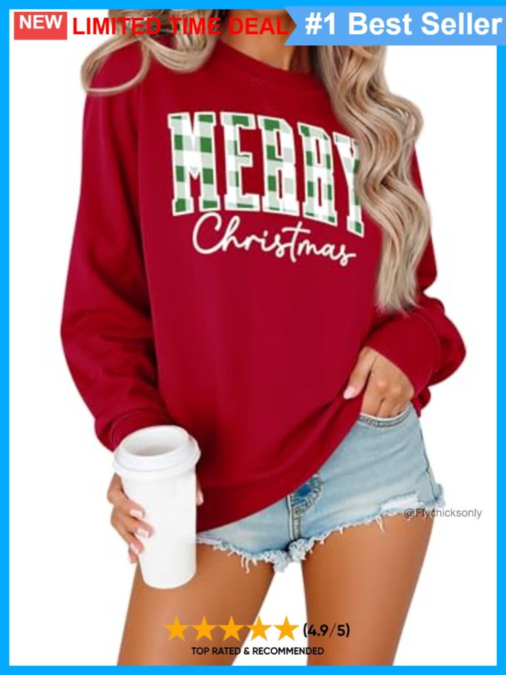 Merry Christmas Graphic Crewneck Sweatshirt Long Sleeve Holiday Pullover